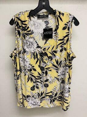 Kasper Women's Printed V-Neck Sleeveless Top size L